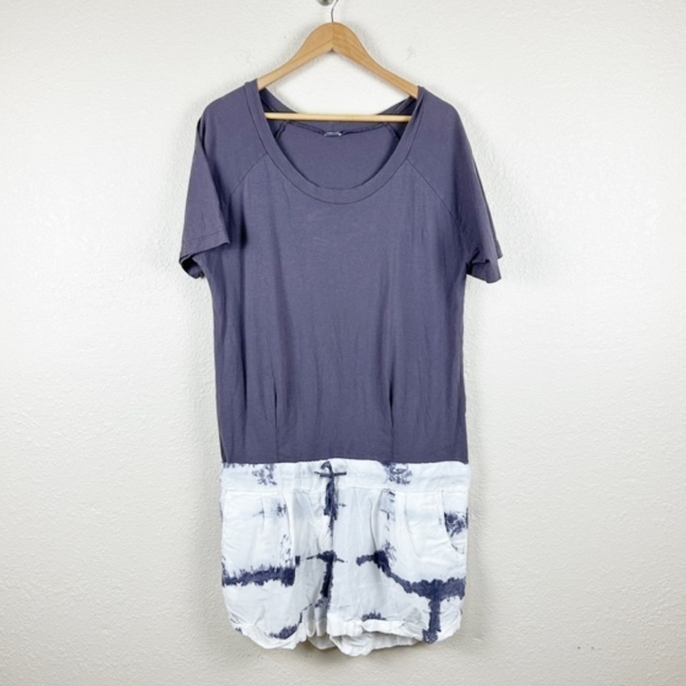 Monrow Tie-Dye Short Sleeve Romper‎ Size Large Women